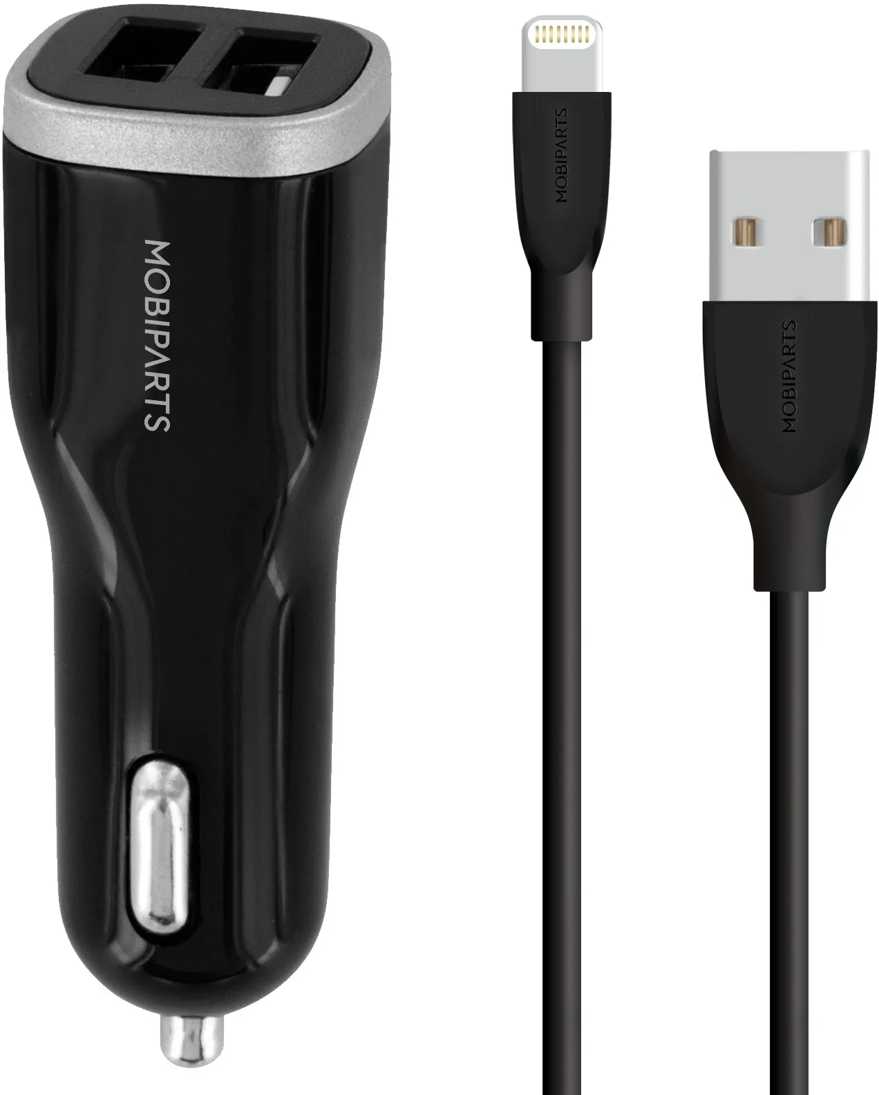 Car Charger Dual USB 2.4A + Lightning cable 100cm - MFI