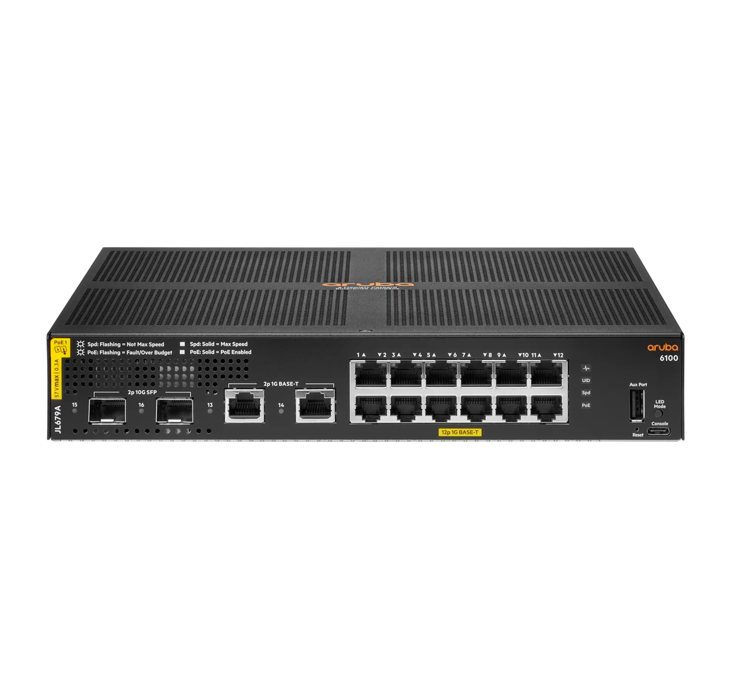HPE Aruba Networking CX 6100 12G Class4 PoE 2G/2SFP+ 139W