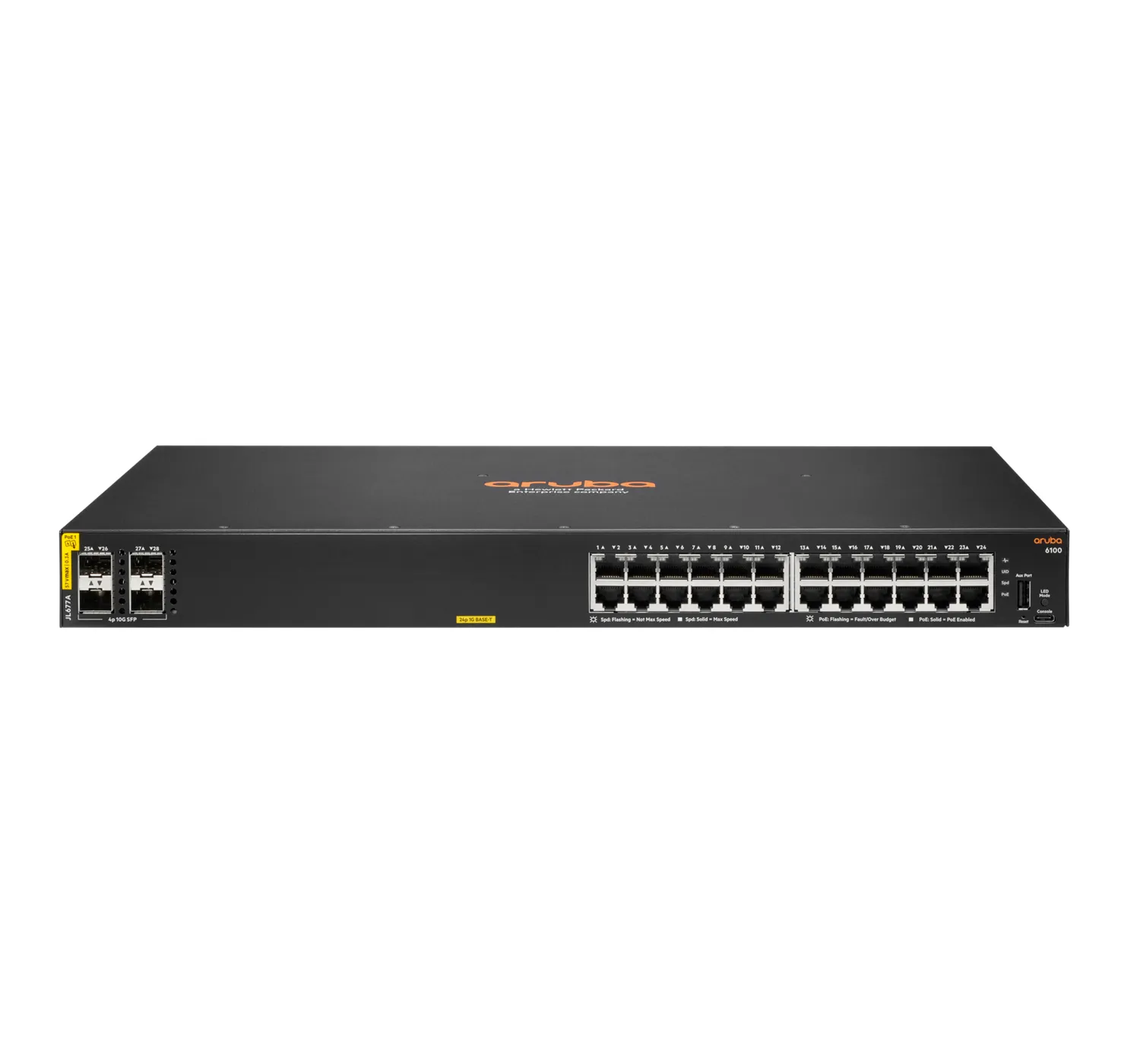 HPE Aruba Networking CX 6100 24G Class4 PoE 4SFP+ 370W